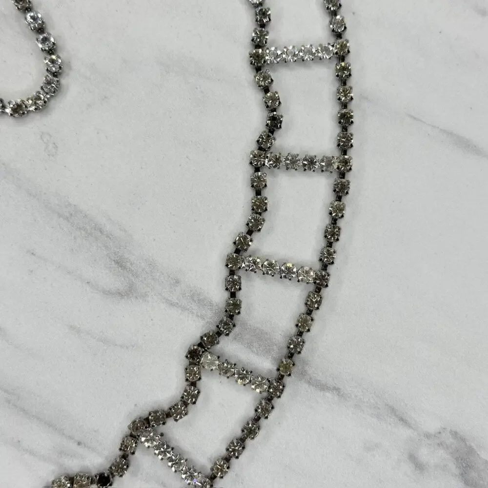 Rhinestone Cup Chain Ladder Link Belt Flower Charm Small/Medium (S/M) ✨